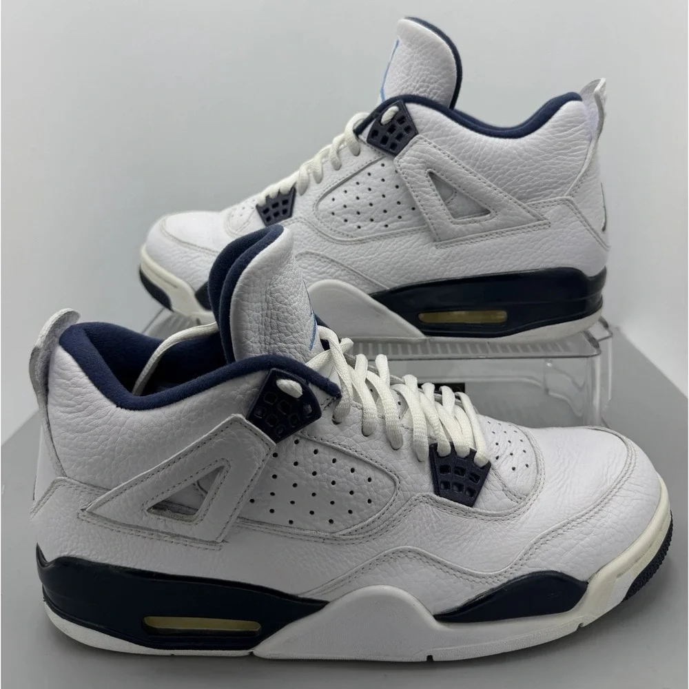 Jordan Air Jordan 4 Retro LS Columbia White/Black Leather 314254-107 Mens Sz 10